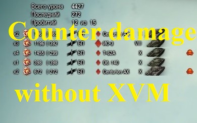 Detailed counter the damage done without using XVM Mod For WOT 1.2