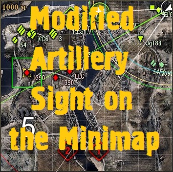 Modified artillery sight on the minimap Mod For World Of Tanks 0.9.22.0.1
