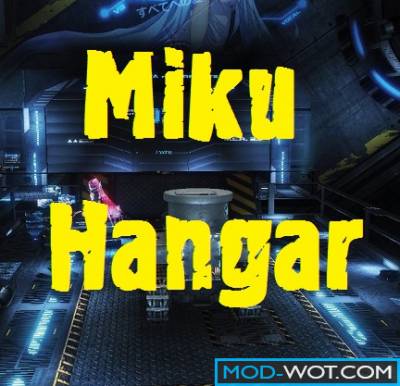 Hangar in style of anime Miku for World of tanks 0.9.16