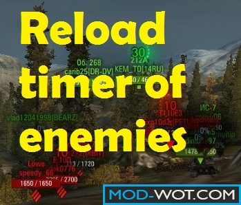 Reload timer of enemies and allies for World of tanks 0.9.22.0.1