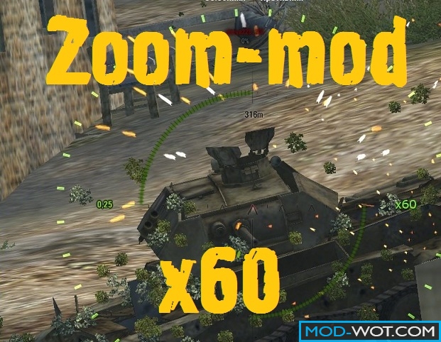 Zoom x30 x45 x60 without using PMOD for World of tanks 0.9.22.0.1