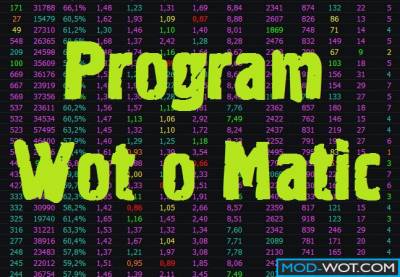 Program Wot o Matic to view the statistics for World of tanks
