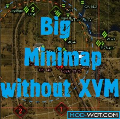 Big mini-map without XVM For World of tanks 0.9.14.1