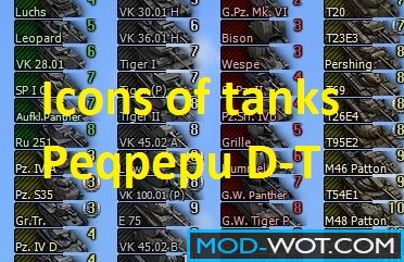 Icons of tanks from Miruku's for World of Tanks 1.0.2.1