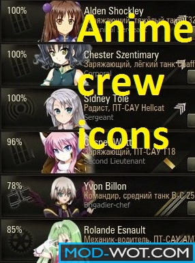 Anime crew icons for World of tanks 1.2