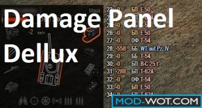 Custom Damage Panel from Dellux for World Of Tanks 1.3.0.0
